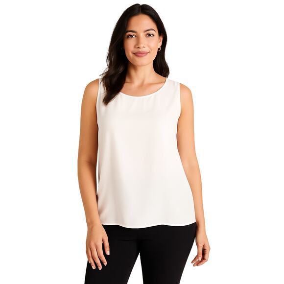 Chico’s EasyWear Double Layer Tank Top Alabaster Size 1 NWT - Picture 1 of 6